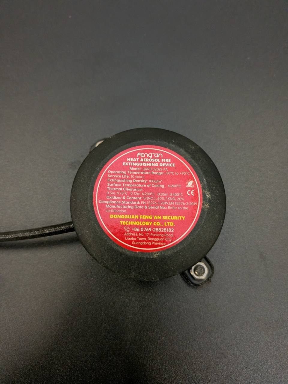 Aerosolblusser in een AccuBunker-batterijpakket
